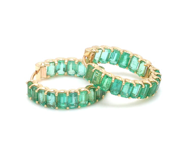 Emerald Octagon Mini Hoops