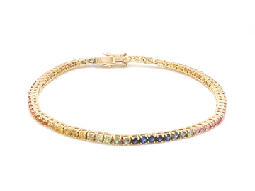 Rainbow Sapphire 2MM Bracelet