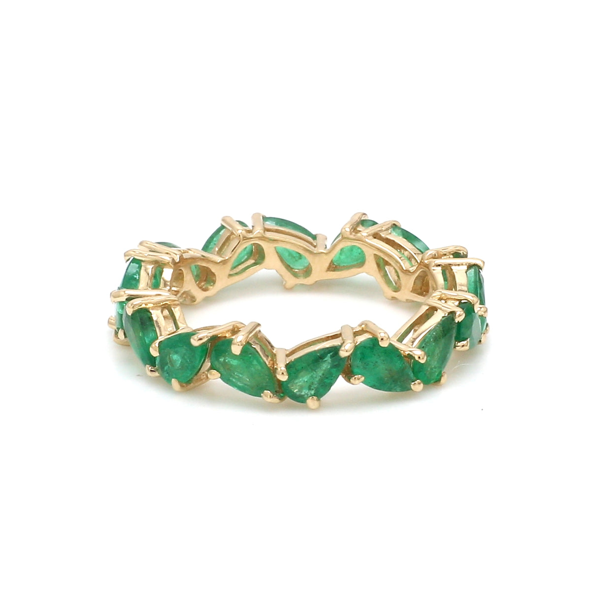 Emerald Pear Zig Zag Ring