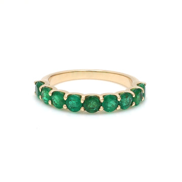 Emerald Round Half Eternity Ring