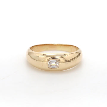 Emerald Cut Diamond Gypsy Ring
