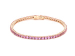 Pink Sapphire 2.50MM Round Bracelet