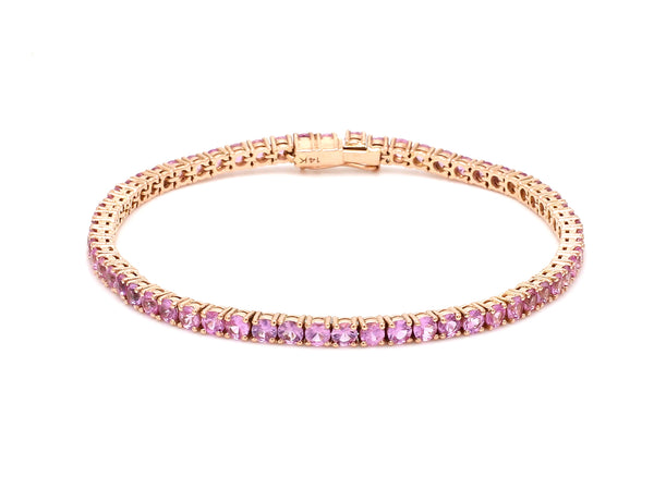 Pink Sapphire 2.50MM Round Bracelet